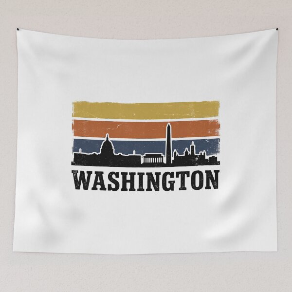 Item preview, Washington Skyline Retro Sunset Stripes designed and sold by Fenay Designs.