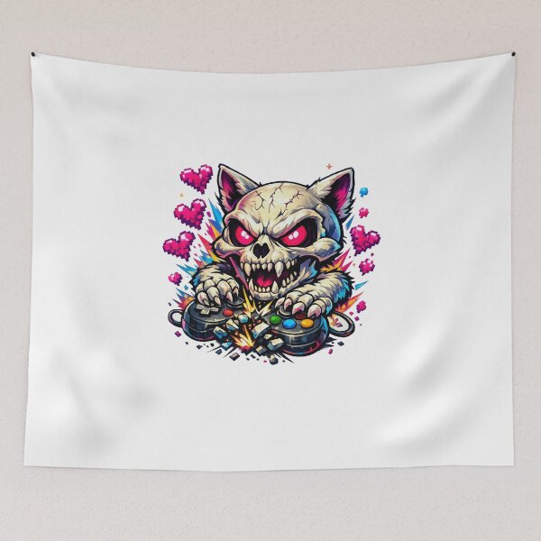 Item preview, Cat Skull Gamer Rage designed and sold by LuveraxArt.