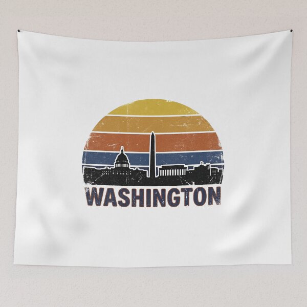 Artikelvorschau, Washington Skyline Vintage Sunset Circle entworfen und verkauft von Fenay Designs.