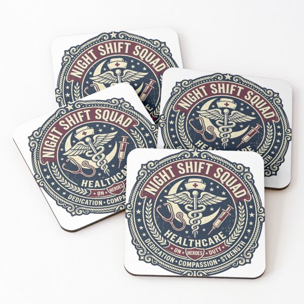 Item preview, Night Shift Squad Nurse Team Vintage Design Retro Medical Badge Art designed and sold by urbinet.