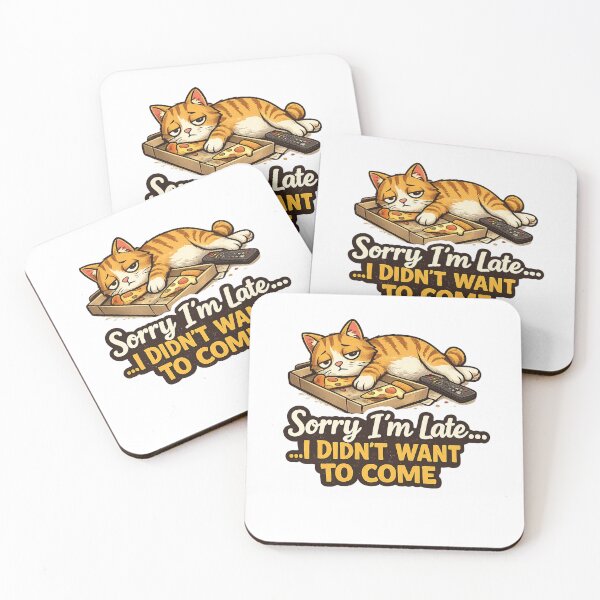 Aperçu de l'œuvre Sorry i'm late I Didn't Want to Come - Funny introvert Sticker créée et vendue par FluffiPopo.