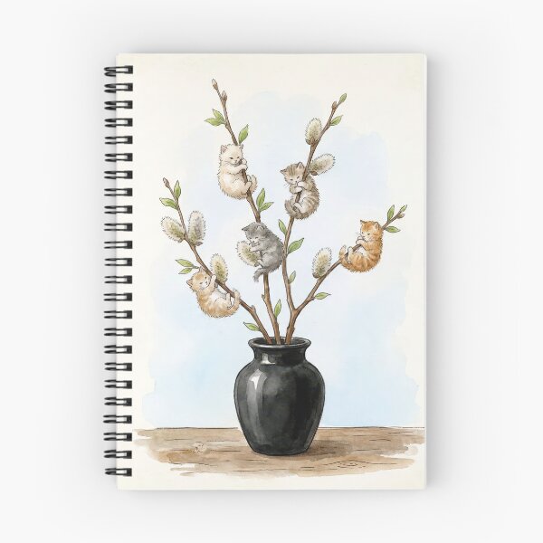 Item preview, Kittens Climbing Pussy Willow Branches designed and sold by Maria Dryfhout.
