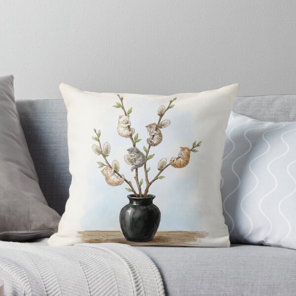 Item preview, Kittens Climbing Pussy Willow Branches designed and sold by Maria Dryfhout.