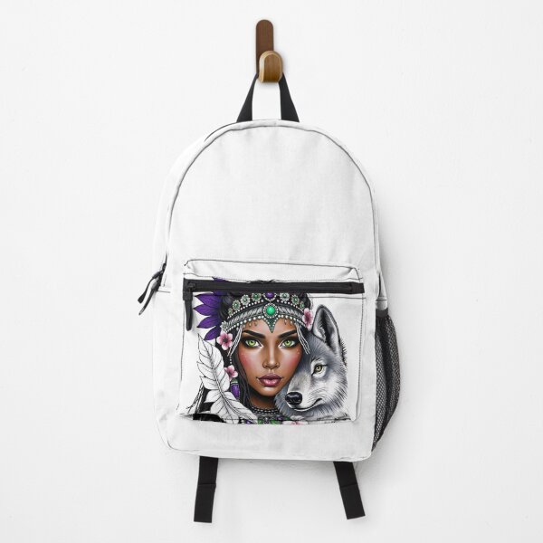 Item preview, Indigenous woman with wolf designed and sold by LioTou.