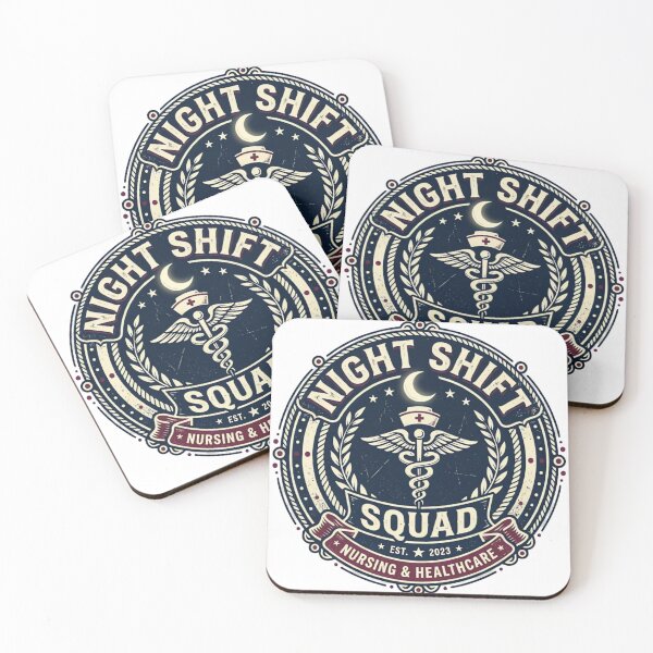 Item preview, Night Shift Squad Retro Nurse Badge Medical T-Shirt Design designed and sold by urbinet.