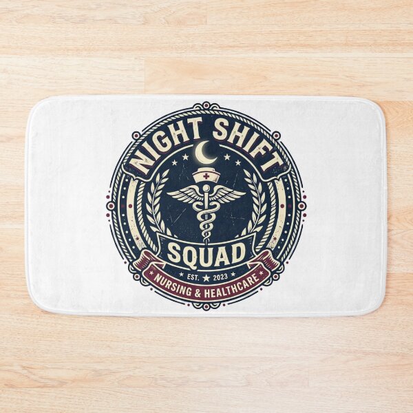 Item preview, Night Shift Squad Retro Nurse Badge Medical T-Shirt Design designed and sold by urbinet.