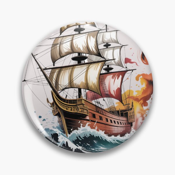 Item preview, Pirate Ship Storm Ocean Battle Fire designed and sold by universe-hold ⭐⭐⭐⭐⭐.