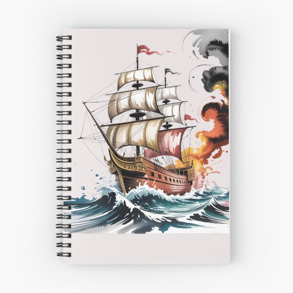 Item preview, Pirate Ship Storm Ocean Battle Fire designed and sold by universe-hold ⭐⭐⭐⭐⭐.