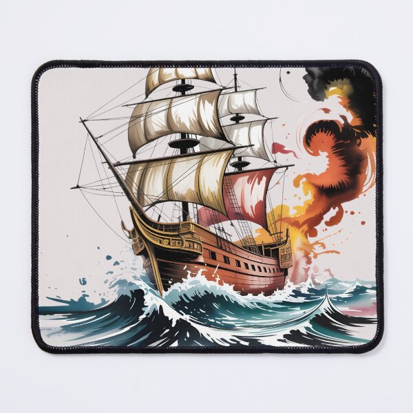 Item preview, Pirate Ship Storm Ocean Battle Fire designed and sold by universe-hold ⭐⭐⭐⭐⭐.