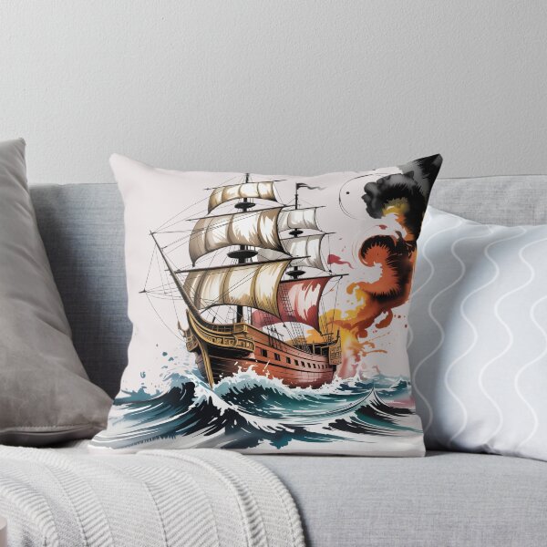 Item preview, Pirate Ship Storm Ocean Battle Fire designed and sold by universe-hold ⭐⭐⭐⭐⭐.