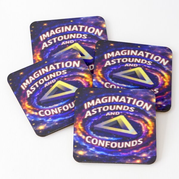 Item preview, imagination astounds fluorescence colorful typographic geometric abstract designed and sold by SmashingDeals.