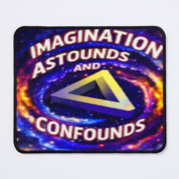 Item preview, imagination astounds fluorescence colorful typographic geometric abstract designed and sold by SmashingDeals.