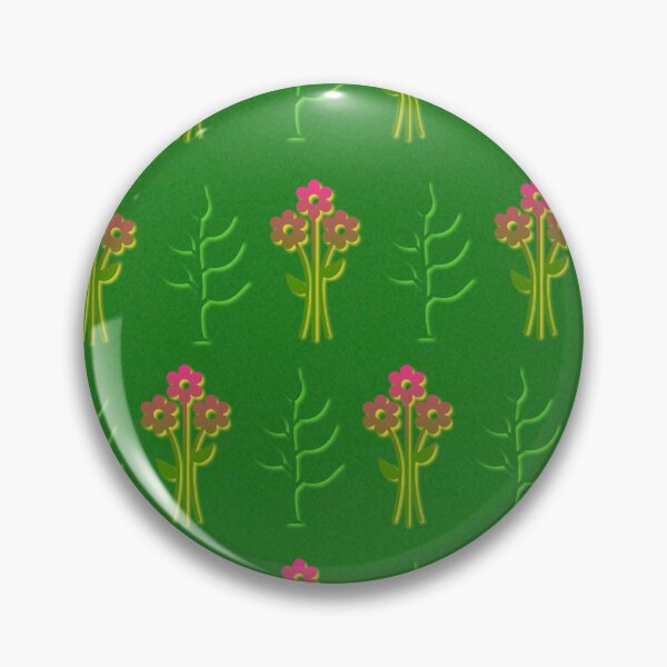 Item preview, Cheerful Pink Blossoms on Vibrant Green designed and sold by IntelliMindDesigns.