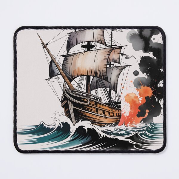 Item preview, Pirate Ship Storm Ocean Battle Fire designed and sold by universe-hold ⭐⭐⭐⭐⭐.