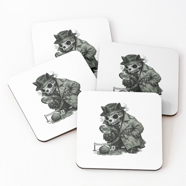 Item preview, Cat Skull Noir Detective designed and sold by LuveraxArt.