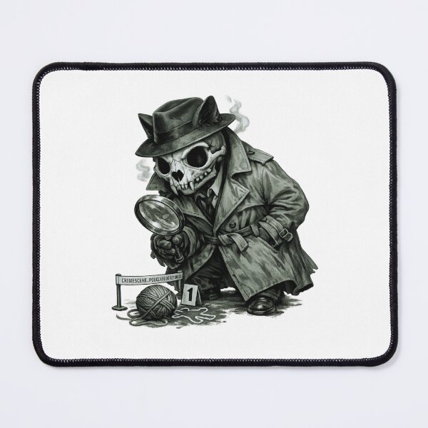 Item preview, Cat Skull Noir Detective designed and sold by LuveraxArt.