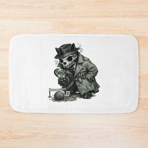 Item preview, Cat Skull Noir Detective designed and sold by LuveraxArt.
