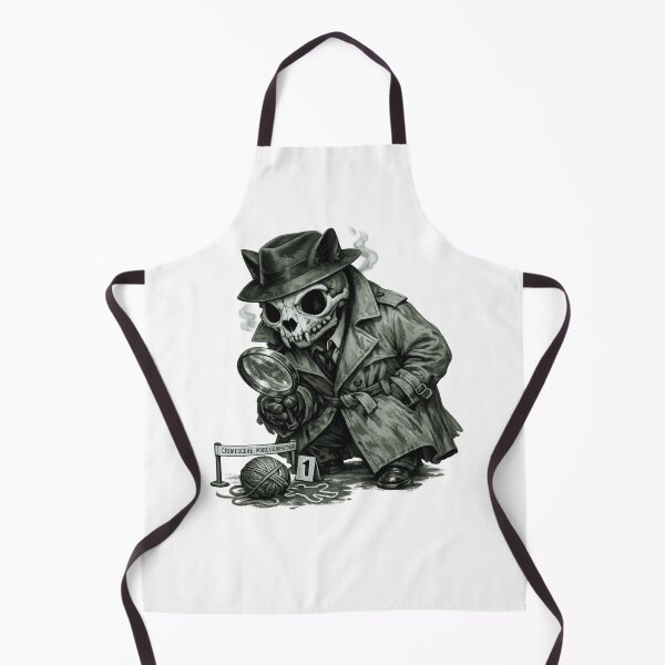 Item preview, Cat Skull Noir Detective designed and sold by LuveraxArt.