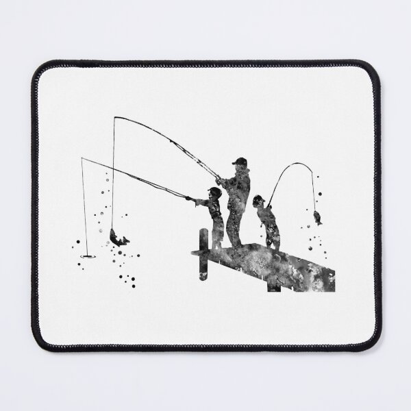 Item preview, Father with sons fishing designed and sold by Rosaliartbook.