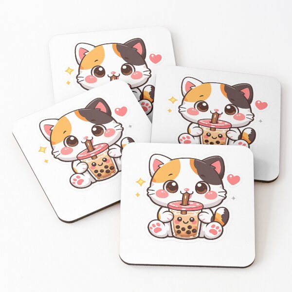 Item preview, Cute little cat - Sticker Kawaii with heart designed and sold by FluffiPopo.