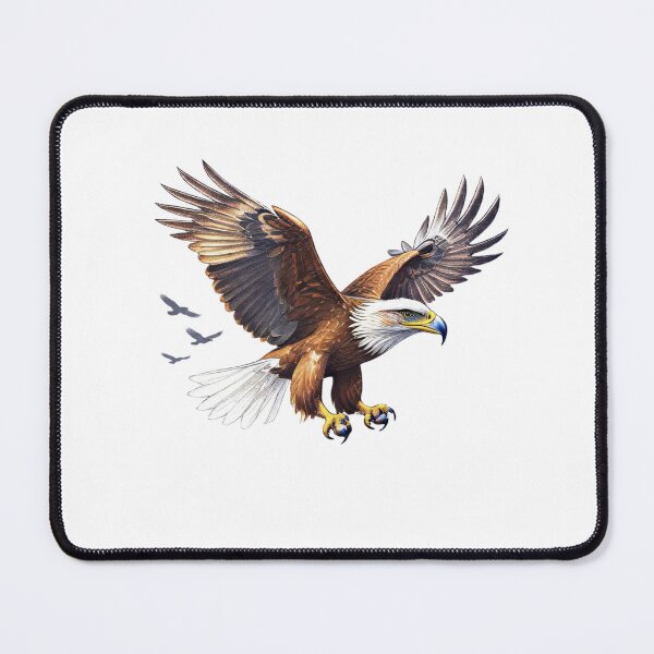 Item preview, Majestic Bald Eagle with Distant Silhouettes designed and sold by Joyfulfabric.