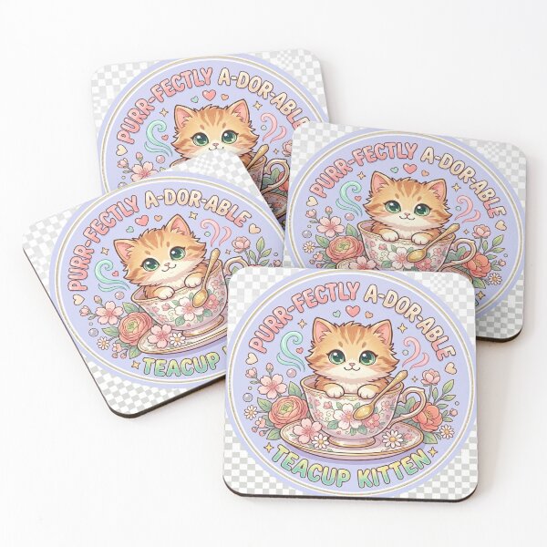 Item preview, Teacup Kitten | Kawaii Fluffy Kitten Paws Peek Floral Teacup Badge designed and sold by Israelfjds.