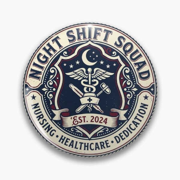 Item preview, Night Shift Squad Vintage Nurse Emblem Retro Medical Badge Design designed and sold by urbinet.