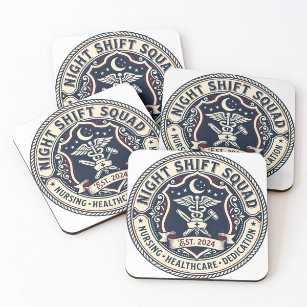 Item preview, Night Shift Squad Vintage Nurse Emblem Retro Medical Badge Design designed and sold by urbinet.