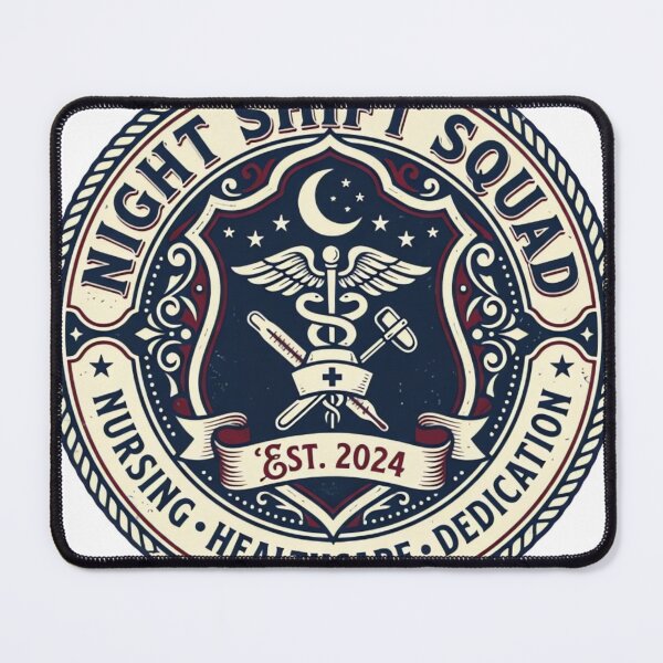Item preview, Night Shift Squad Vintage Nurse Emblem Retro Medical Badge Design designed and sold by urbinet.