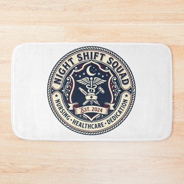 Item preview, Night Shift Squad Vintage Nurse Emblem Retro Medical Badge Design designed and sold by urbinet.