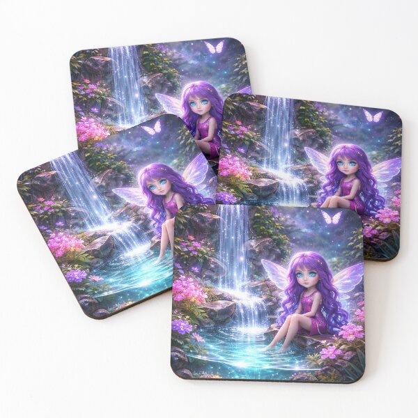 Item preview, Enchanted Waterfall with Purple Fairy designed and sold by Crystal Furciniti.