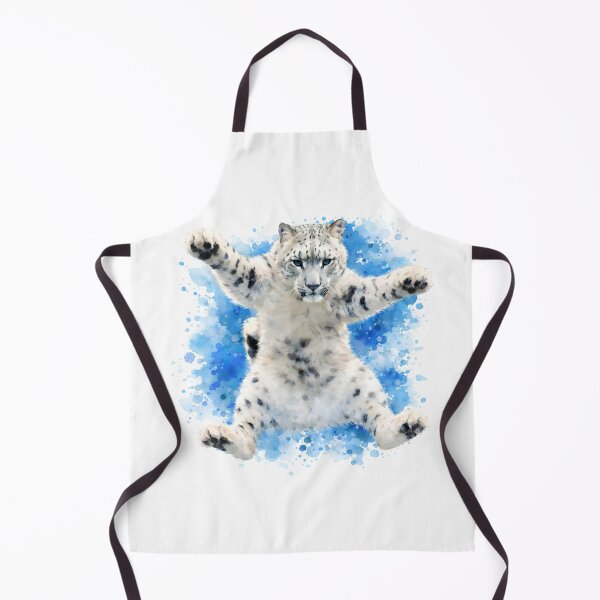 Item preview, Snow Leopard Cub Watercolor Splash Art designed and sold by shpolka.
