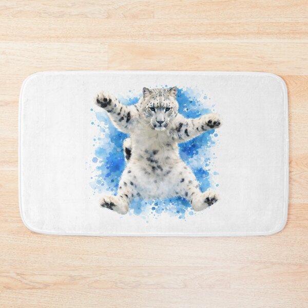Item preview, Snow Leopard Cub Watercolor Splash Art designed and sold by shpolka.
