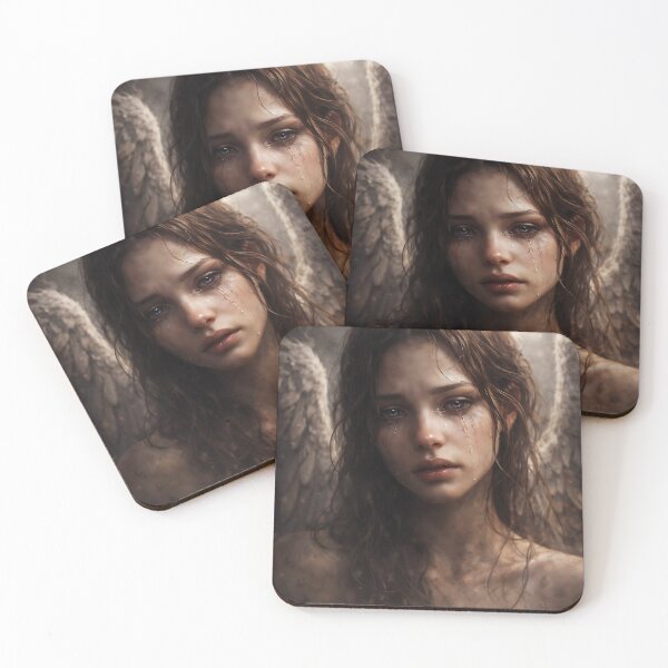 Item preview, Crying Angel – Dark Fantasy Sad Girl Aesthetic Art Print designed and sold by thor81pl.
