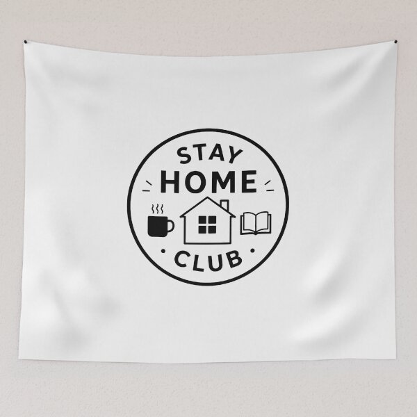 Item preview, Stay Home Club Minimal Badge Sticker – Cozy Introvert Aesthetic Design designed and sold by MinimalMood Studio.