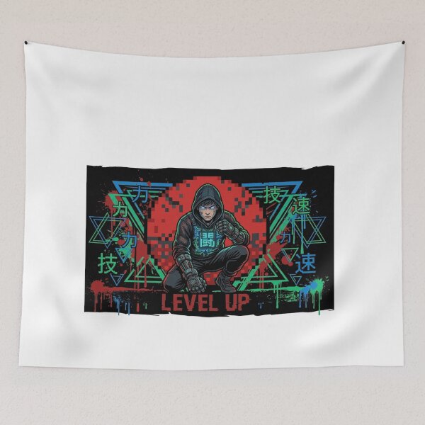 Item preview, ​Cyberpunk Gamer Level Up: Anime Ninja Spirit designed and sold by RickyStick.