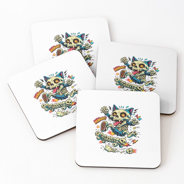 Item preview, Cat Skull Skate Trick designed and sold by LuveraxArt.