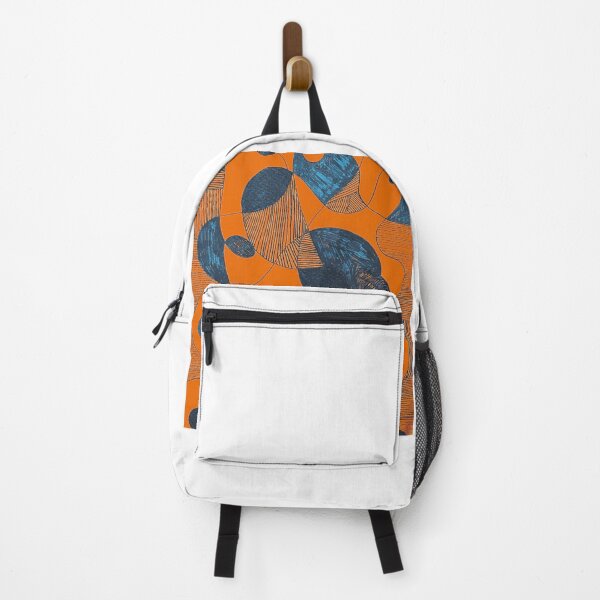 Item preview, Abstract Orange & Blue Organic Pattern | Bold Modern Textured Line Art designed and sold by BillieCreative.