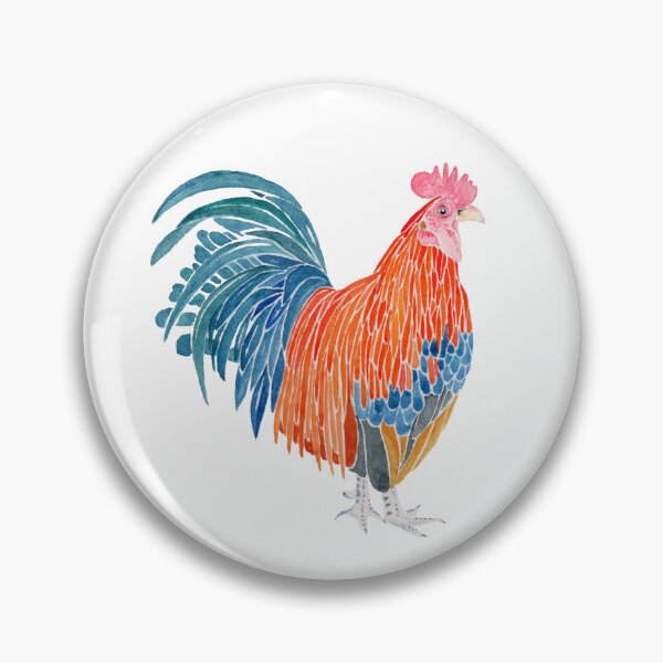 Item preview, Colorful Rooster Watercolor Painting  designed and sold by Sonoran Glimmer.