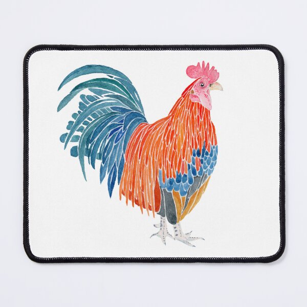 Item preview, Colorful Rooster Watercolor Painting designed and sold by Sonoran Glimmer.