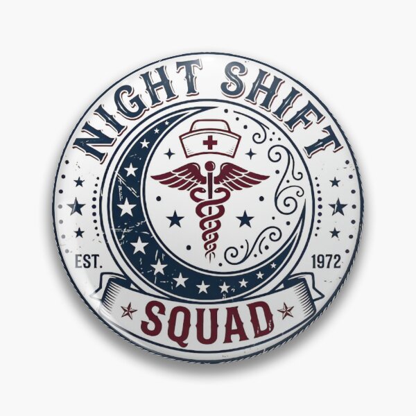 Item preview, Night Shift Squad Vintage Nurse Design Medical Emblem T-Shirt designed and sold by urbinet.