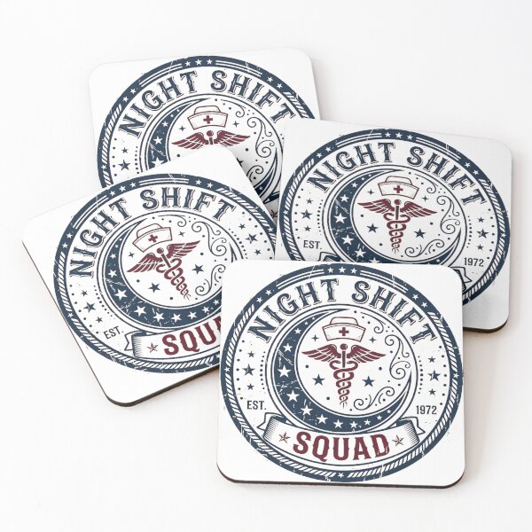 Item preview, Night Shift Squad Vintage Nurse Design Medical Emblem T-Shirt designed and sold by urbinet.