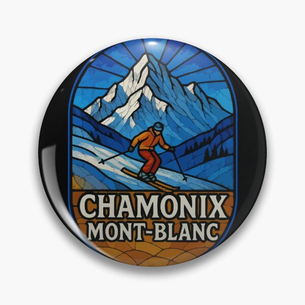 Item preview, Chamonix Mont Blanc France Stained Glass Travel designed and sold by TomFrontierArt.