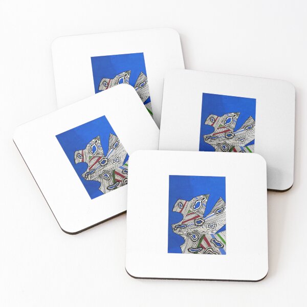 Item preview, Abstract Patterned Figure on Blue | Bold Graphic Line Art Illustration designed and sold by BillieCreative.