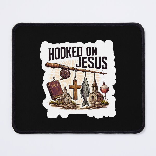 Item preview, Hooked On Jesus Christian Faith Fishing  designed and sold by WoodburyLake.