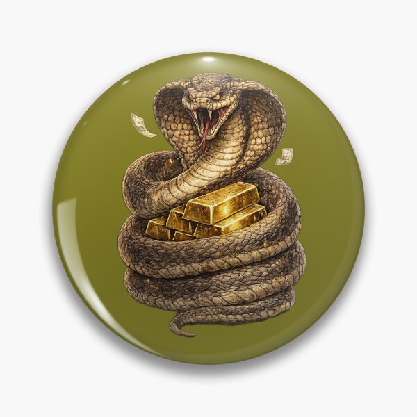 Item preview, Cobra Gold Sticker – Dangerous Wealth Snake Animal Art designed and sold by Felixuss.