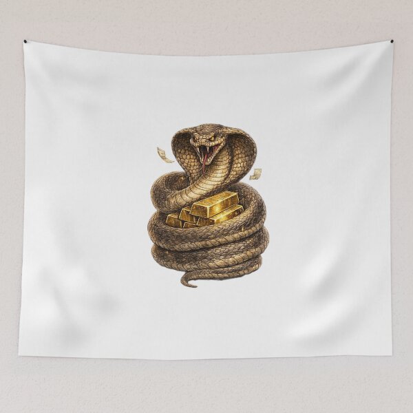 Item preview, Cobra Gold Sticker – Dangerous Wealth Snake Animal Art designed and sold by Felixuss.