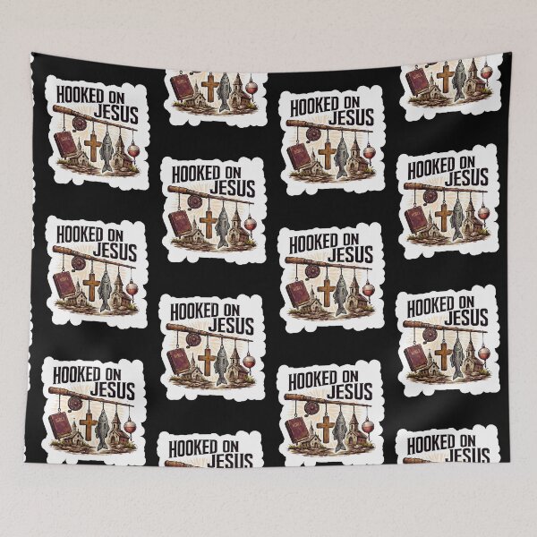 Item preview, Hooked On Jesus Christian Faith Fishing  designed and sold by WoodburyLake.