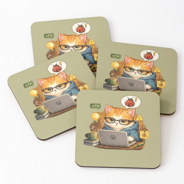 Item preview, Funny Debugging Cat Programmer Design designed and sold by Hoffmann-Shop.