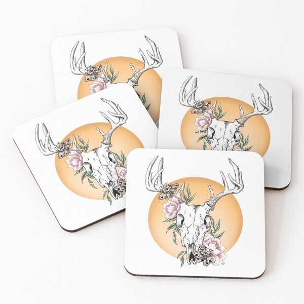 Item preview, Floral Skull with Moths designed and sold by ColGulArt.